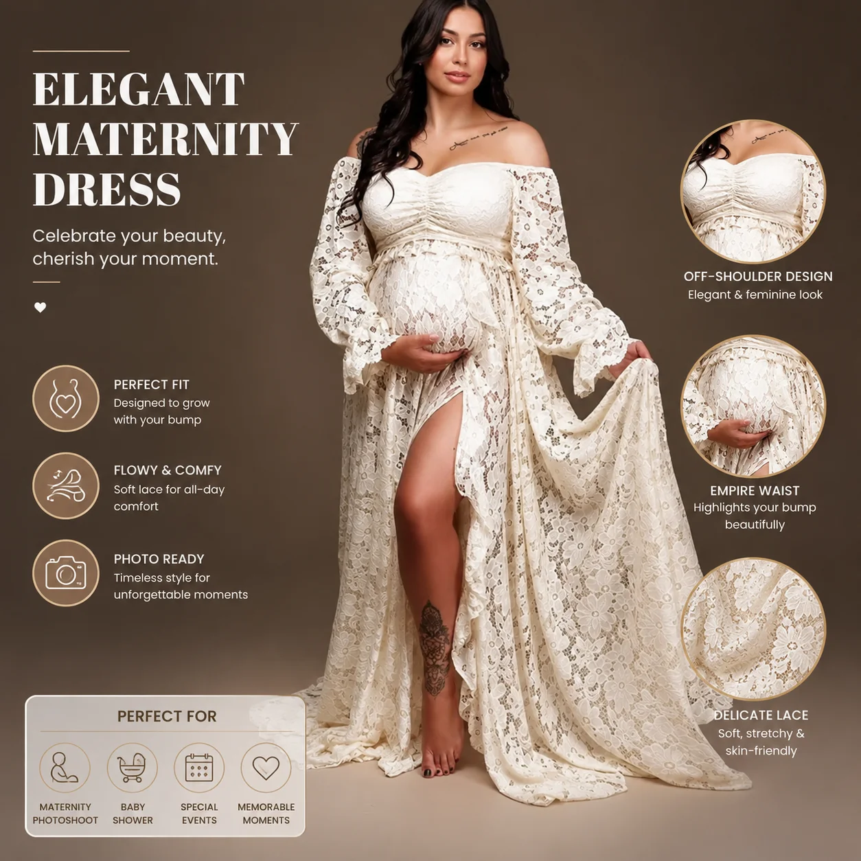 boho-lace-maternity-dress-off-shoulder-flare-sleeve-split-maxi-gown-pregnancy-photoshoot-baby-shower-long-photography-dress-for