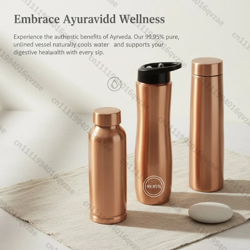 Handmade Pure Copper Copper Water Bottle Outdoor Sports Yoga Pot Cold Water Cup South East Asia Water Bottle