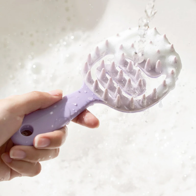 Long Handle Shampoo Brush Silicone Scalp Massage Comb Hair Washing Brush Head Massager Bath Brush Body Scrubber Hair Accessories