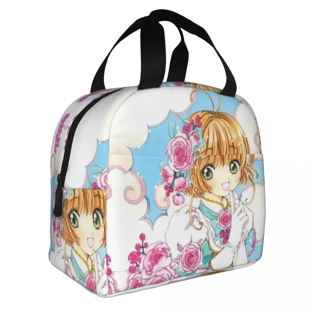 Sakura Kinomoto Cardcaptor Sakura Insulated Lunch Bag Cooler Bag Lunch Container Portable Tote Lunch Box Men Women School Picnic