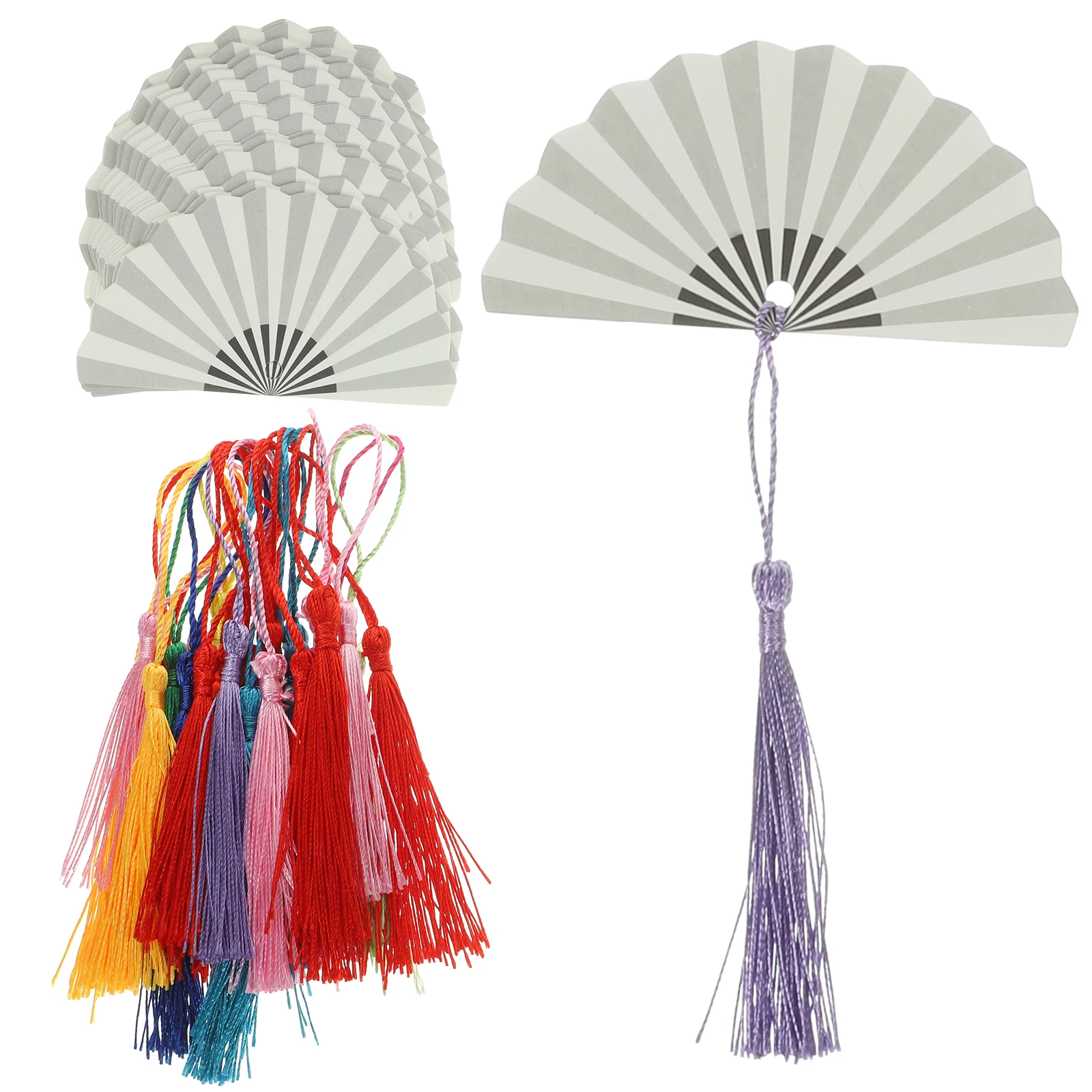 

1 set 1 Set Of Fan Bookmarks Blank Paper Diy Unfinished Bookmarks Tassel Decoration Keychain Wine Bottle Gift Student Supplies