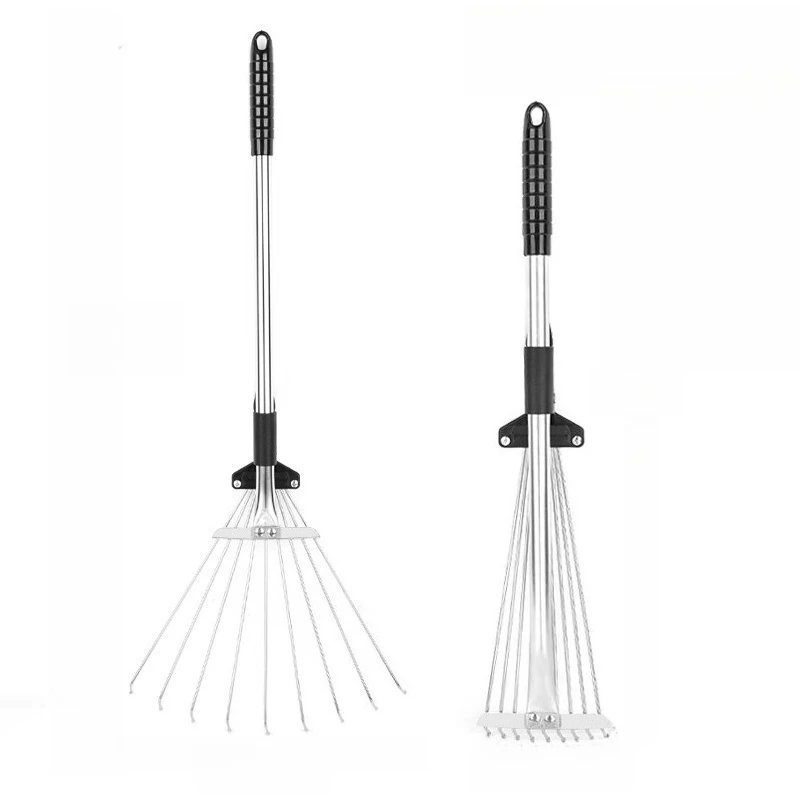 

2025 Extension rake for sweeping leaves and grass Agricultural tool - rake with ruler Leaf rake with nails Sweeping broom.