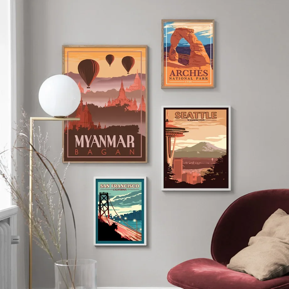 Rome, Malta, Seoul, Japan, Norway wall art canvas paintings cityscape posters and prints living room decoration