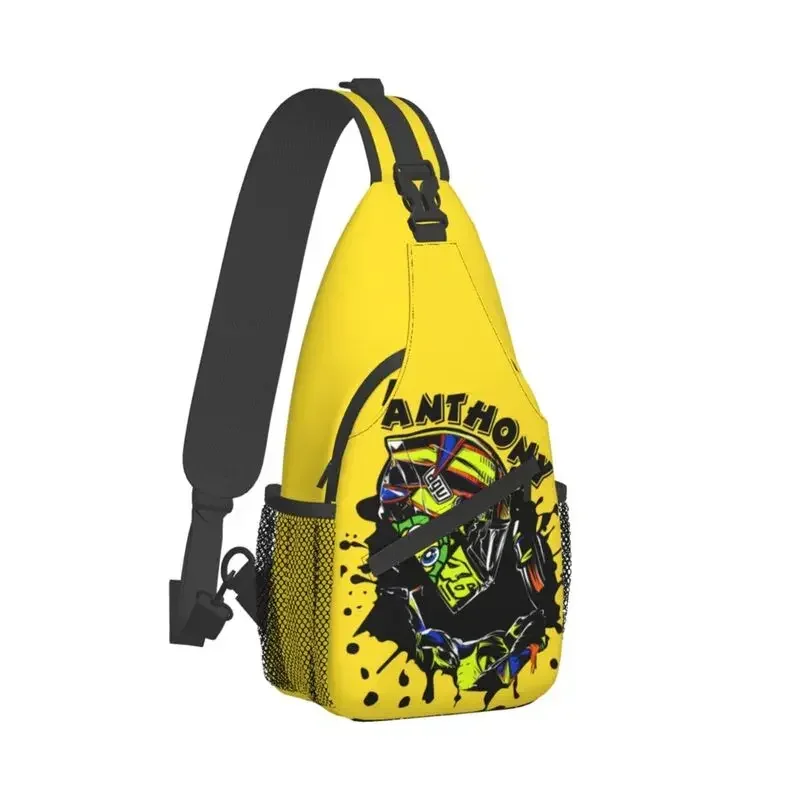 Motorcycle Racing Rossi Sling Chest Crossbody Bag Men Casual Shoulder Backpack for Traveling