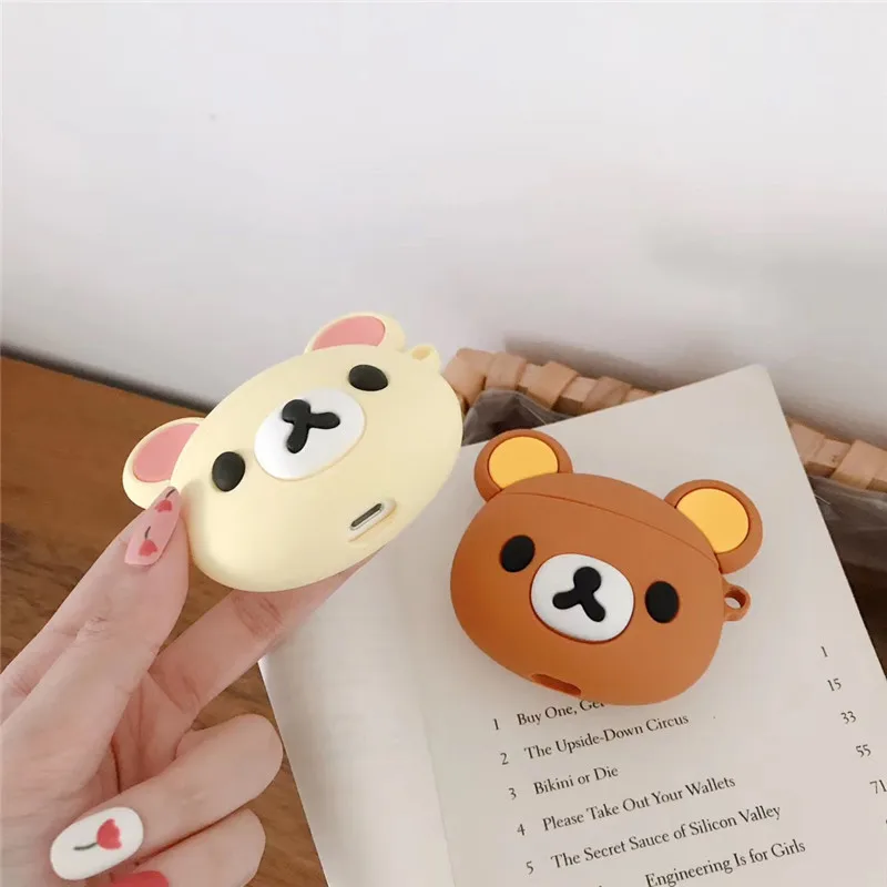 Custodie per auricolari Rilakkuma Bear per Airpods Pro 1 2 3 custodia protettiva per auricolari Wireless per Airpods Pro custodia per cuffie