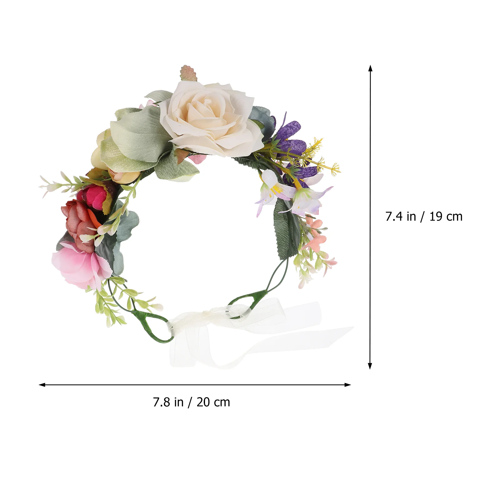 Flower Garland Hair Accessories for Girls Women Bride Headband Dragonfly Clips Wreath