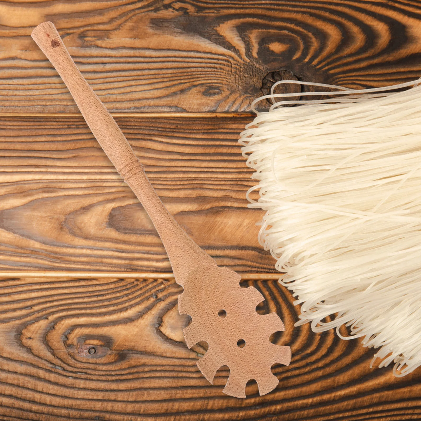 

Wooden Spaghetti Server Spoon Kitchen Noodle Colander Hanging Hole Design Multipurpose Pasta Tongs Noodle Filter Kitchen