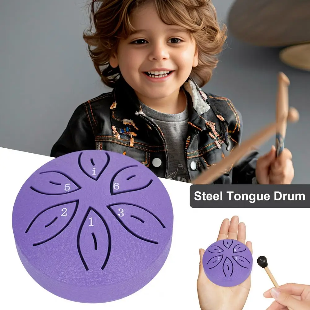 Steel Tongue Drum 6 Notes Chime Handpan Drum Ethereal Meditation Drum Sound Healing Instruments Kids Balmy Rain Drums 강설고