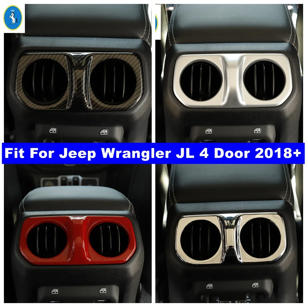 

ABS Car Armrest Box Rear Air Condition AC Vent Outlet Cover Trim For Jeep Wrangler JL 4 Door 2018 2019 2022 Interior Accessories