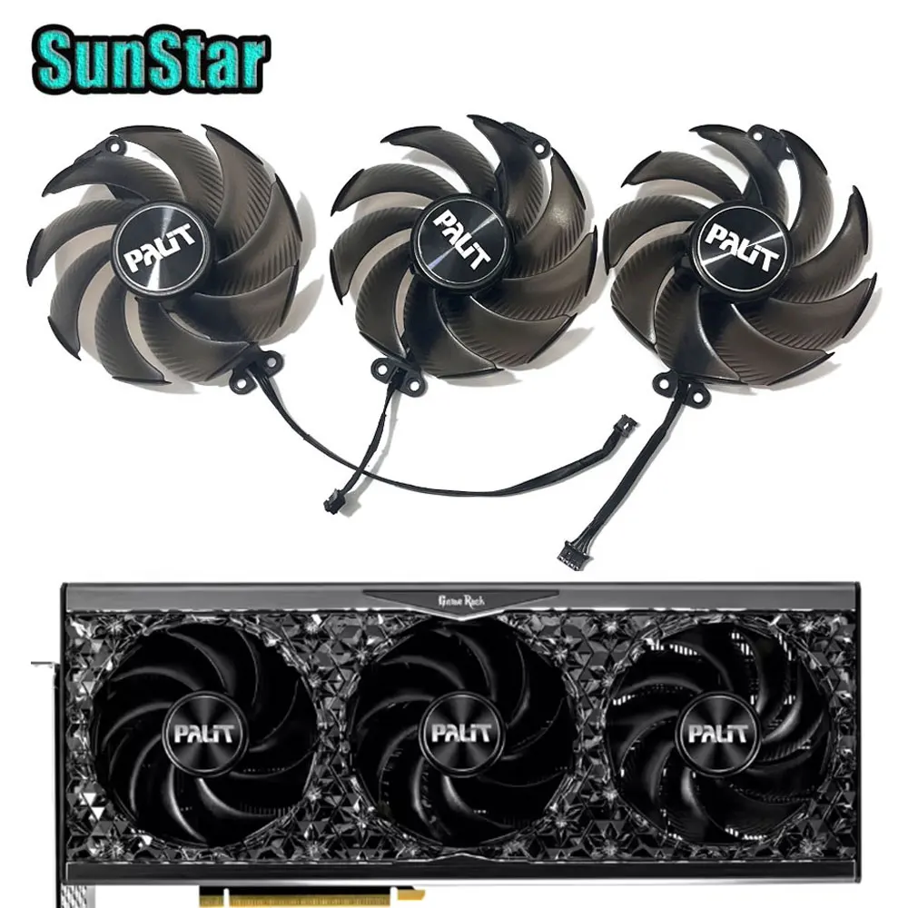 

90MM RTX4080 RTX4090 GPU Cooler Replacement Fan TH9520B2H-PCB01 For Palit GeForce RTX 4070TI 4080 4090 GameRock OC Video Card