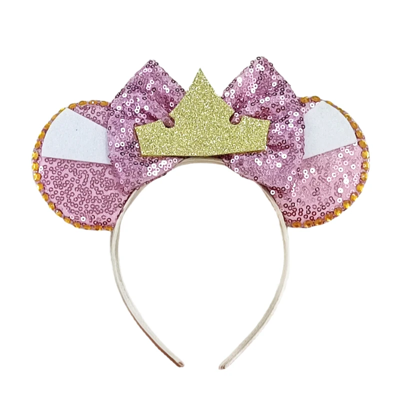 Cartoon Character Mouse Ears Headband For Girls Sequins Bow Birthday Party Hairband Festival Cosplay Hair Accessories