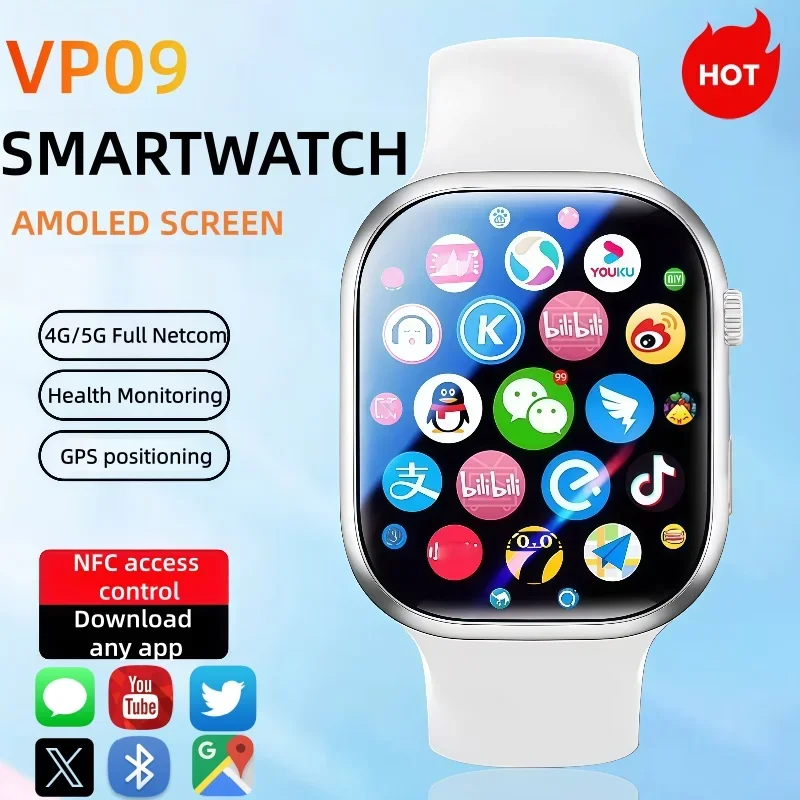 

New VP09 Smartwatch 4G 5G Dual SIM Android OS GPS Navigation WIFI Connection 8MP Rotating Camera Google Services Support
