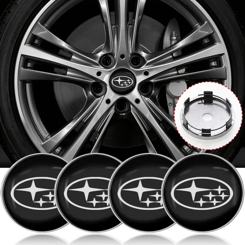 4pcs 60mm Car Wheel Center Hub Cap Logo Sticker Rim Cover Emblem Decal For Subaru Forester SG5 SH SJ Impreza Legacy Outback WRX