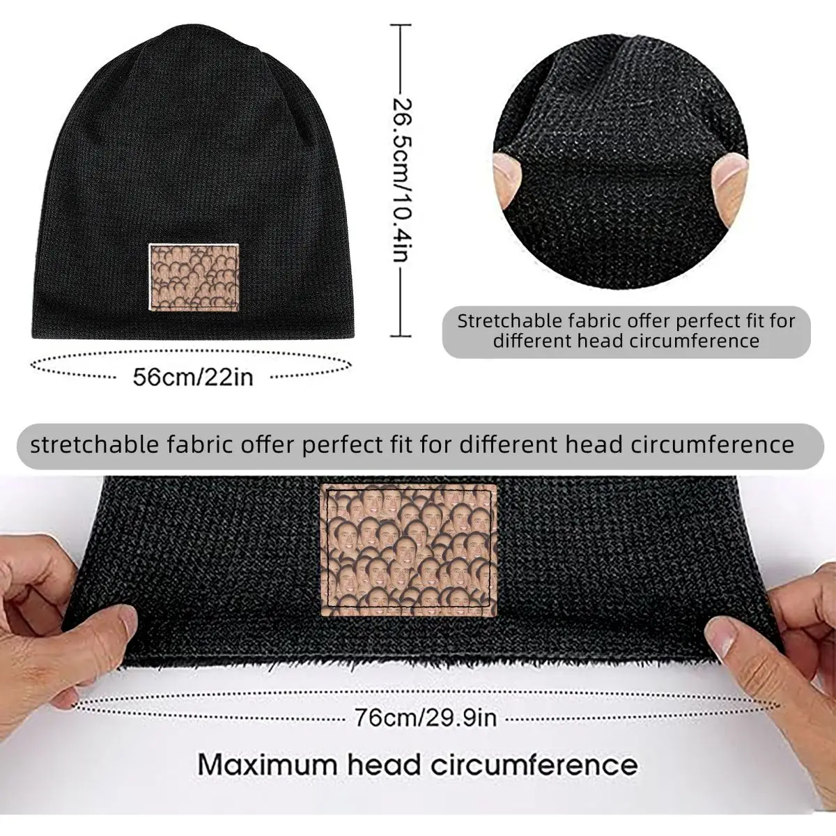 نيكولاس كيج ميمي قبعة دافئة مبطنة بالصوف موضة بونيه قبعة الخريف الشتاء في الهواء الطلق قبعات حريمي للجنسين الكبار #4