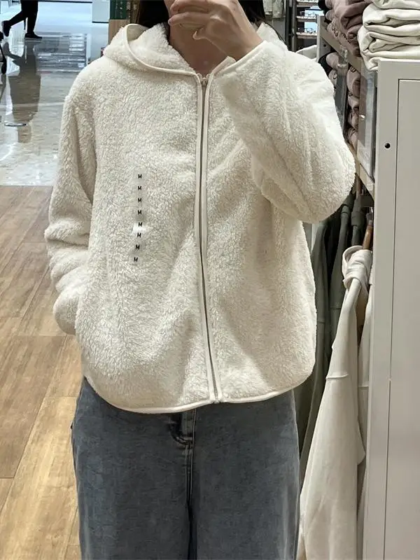 

Women's Long Velvet Fce Zipper Hooded Jaet Warm Long Sve Coat Autumn Winter New Sle Y477056 Commute Sle Loose Fit