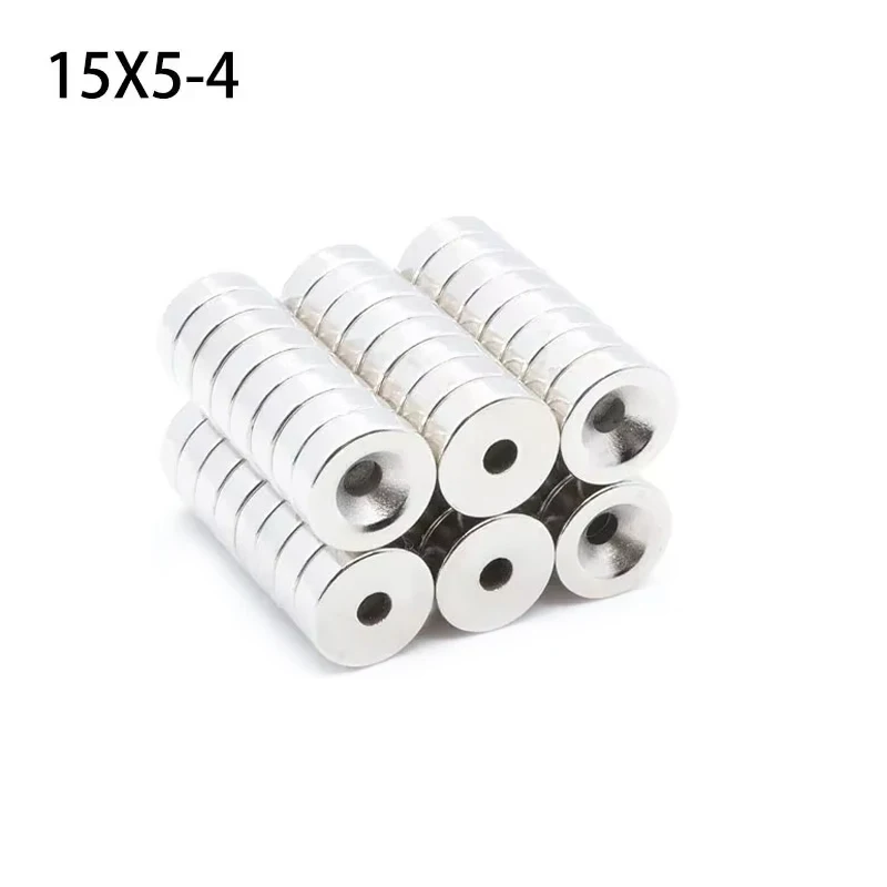 5/10/20pcs15x5mm Hole 4mm Small Countersunk Round NdFeB Neodymium Magnet Powerful Rare Earth Permanent FridgeMagnet With M4 hole
