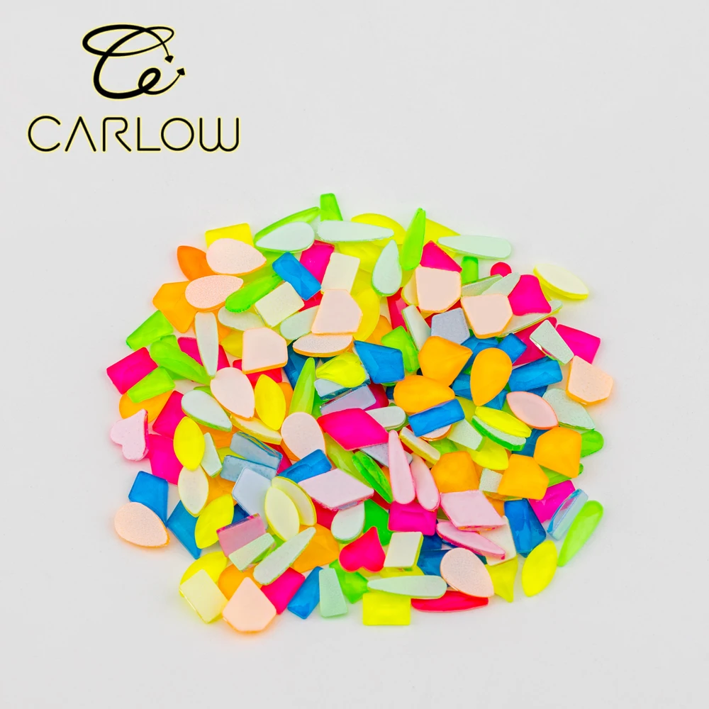 CARLOW Mix Neonfarben Gemischte Formen Nicht-Heißfix Strasssteine Glas-Kristall Flache Rückseite Strasssteine Form – Detail 1
