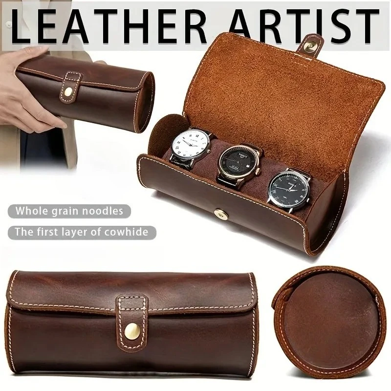 For Smart Watches Vintage Leather Watch For Case Travel Display Home Storage Compatible Mechanical Quartz
