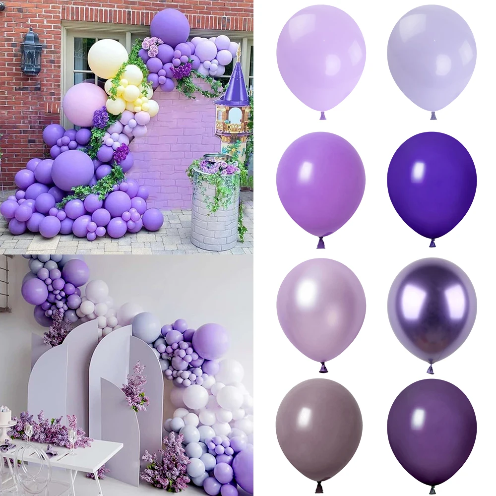 10/20/30pcs Purple Latex Balloons Violet Lilac Purple Pastel Balloons Wedding Anniversary Birthday Party Decoration Globos