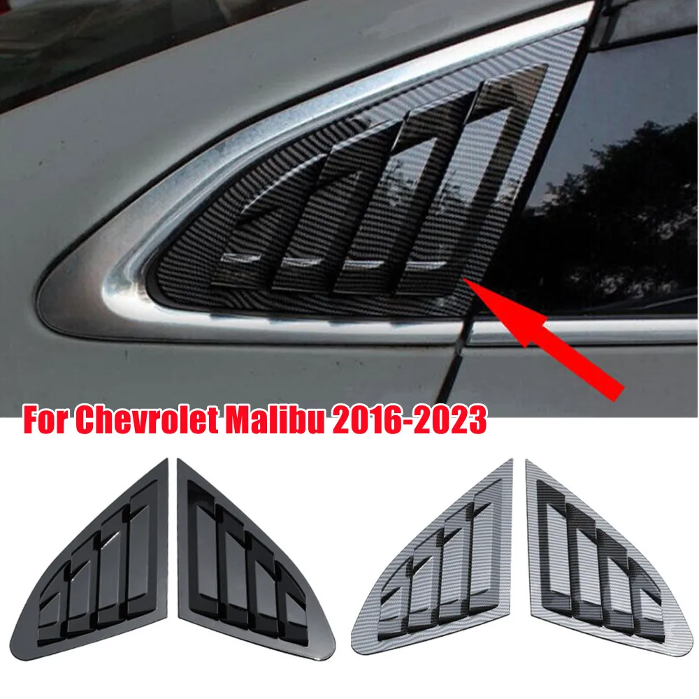 For Chevrolet Malibu 2016 2017 2018 2019 2020 2021 Car Rear Window Louver Shutter Cover Side Vent Scoop Blinds Trim Exterior