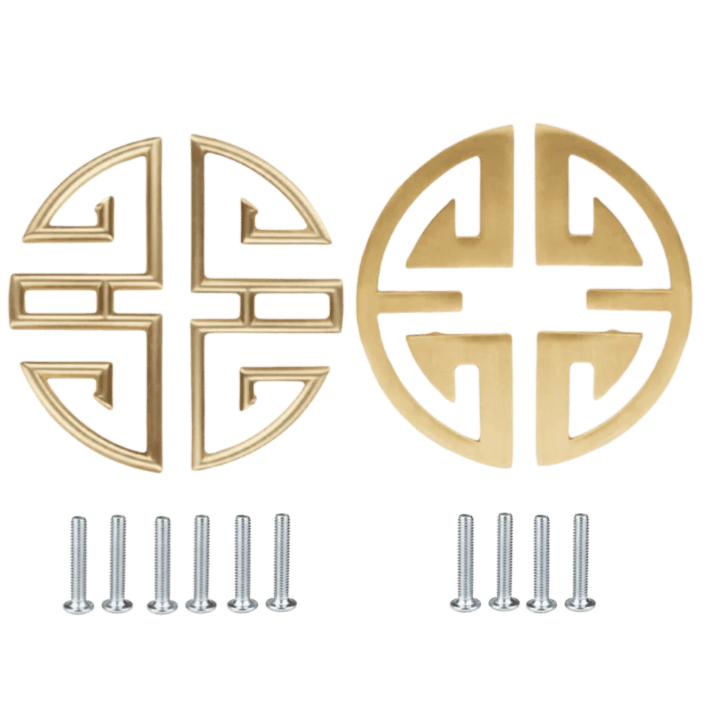 4pcs Zinc Alloy Cabinet Pull Handle Antique Style Semi-Circular Cupboard Handle Traditional Style 32mm Hole Distance