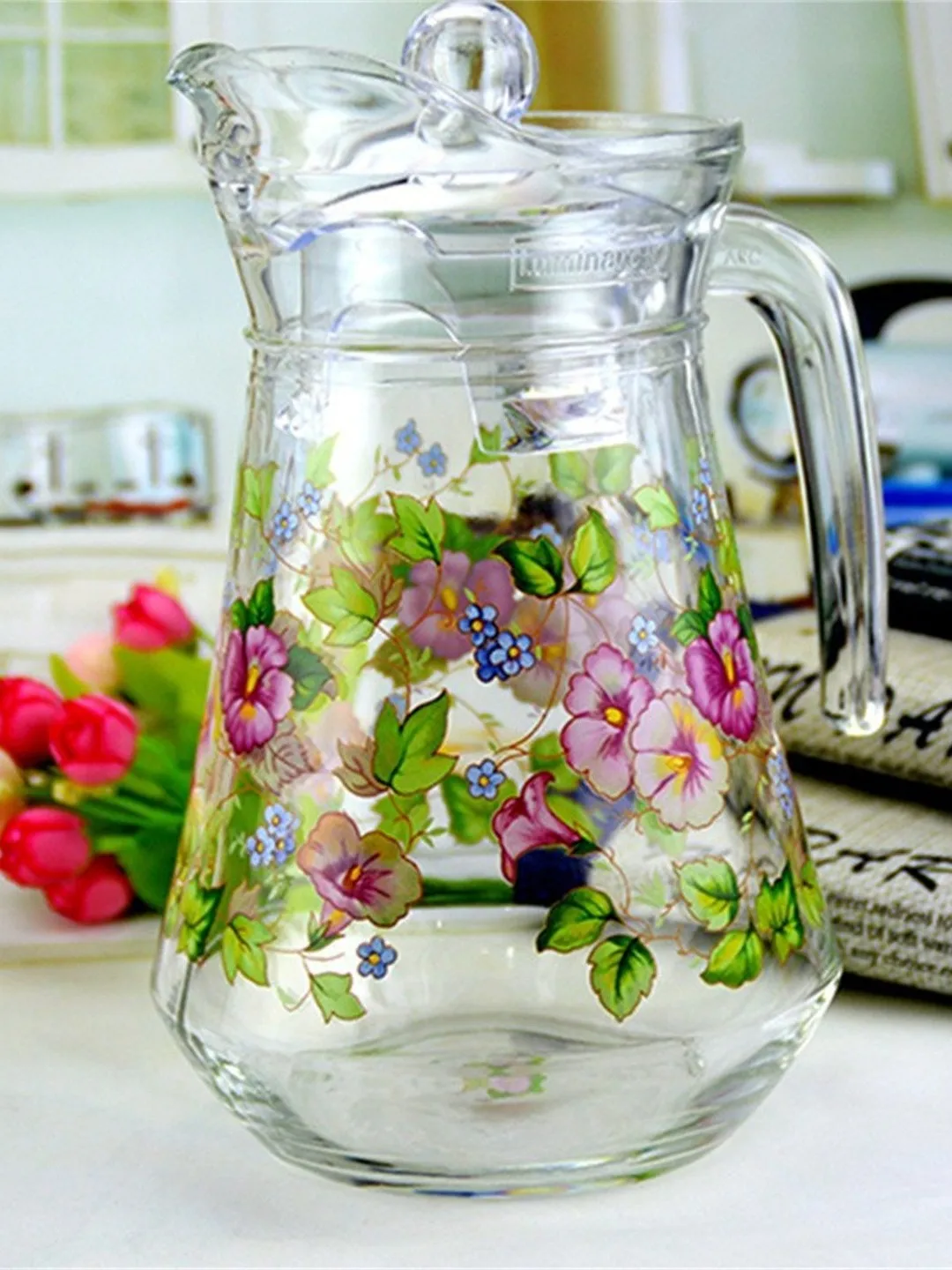 

Korean Sle Large Capaci Glass Cold Water Pot Heat Resistant High Temperature Cooling White Hot Water Cup Explosion Proof ...