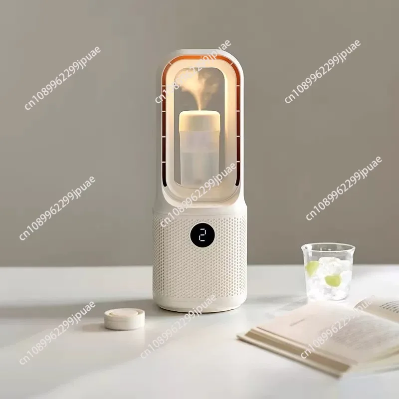 Desktop Bladeless Fan Portable Oscillating Cooling Fan With Humidifying Function For Household Indoor Use