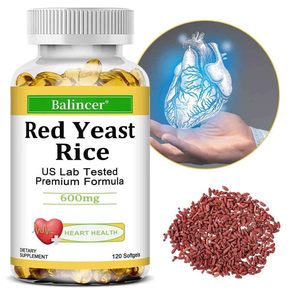 

Red Yeast Rice Supplement Capsules - 600mg, Antioxidant Support for Energy and Heart Health, Non-GMO, 120 Capsules