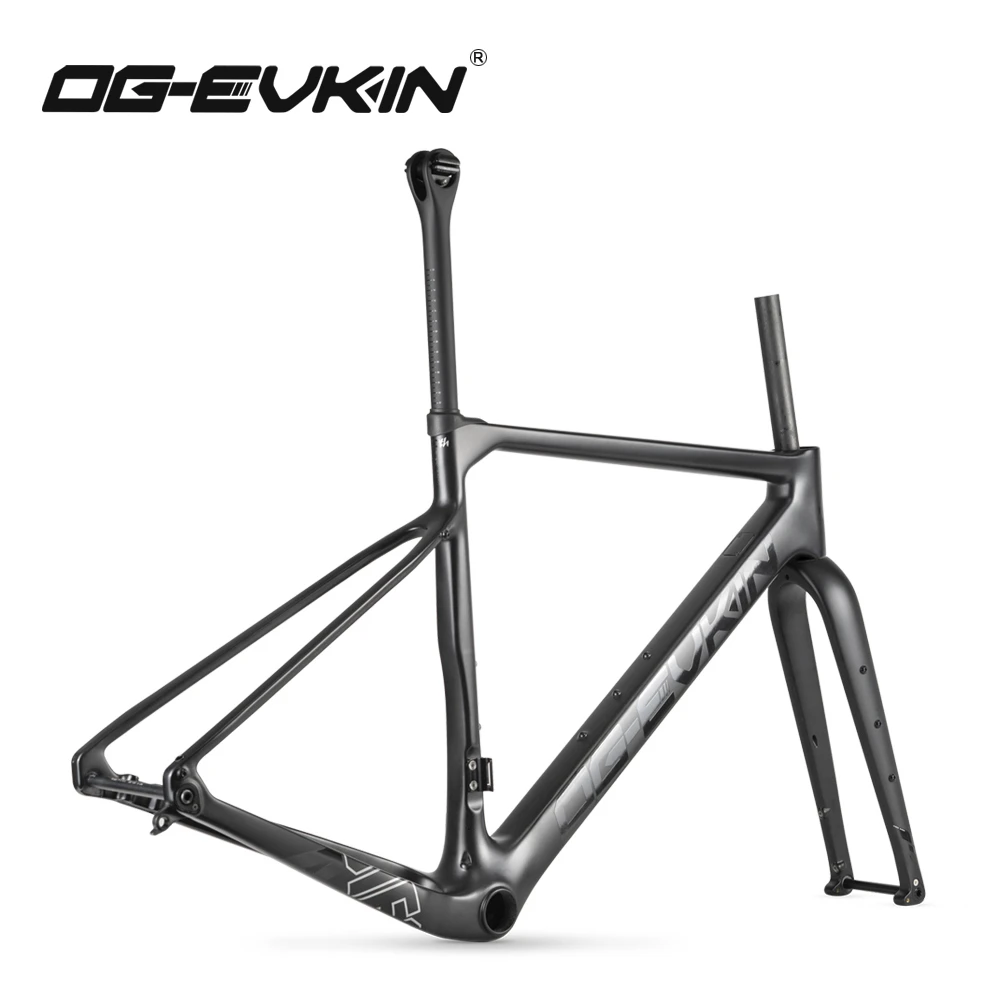 OG-EVKIN CF-027 Carbon Gravel Bike Frame Fully Hidden Cable EPS Frame Fork Thru Axle Disc Brake Bicycle 700Cx45C 27.5er Frame