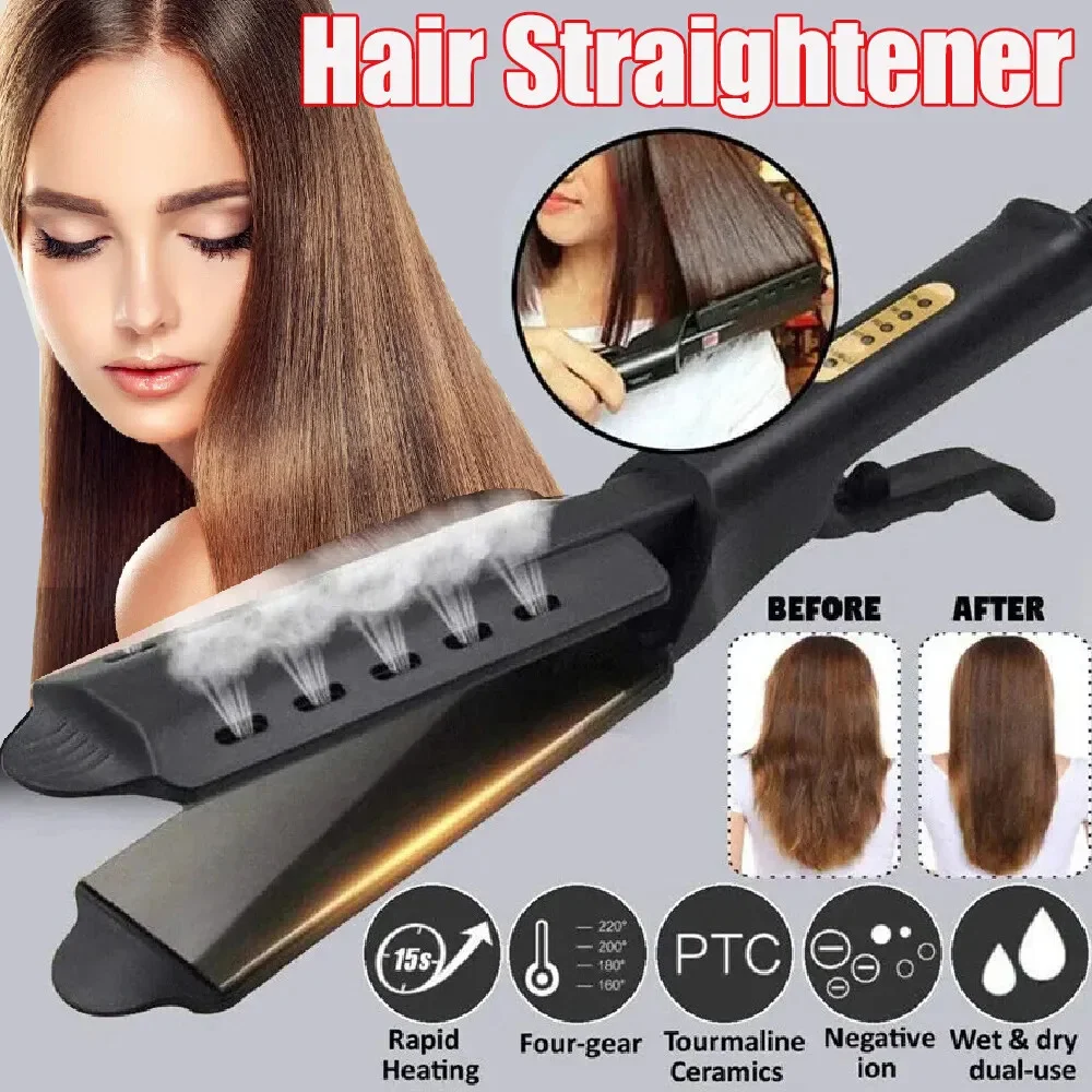 

Hair Straightener Titanium Thin Plate Flat Irons Fast Heating Professional Styling Hair Tools Long and Thick Dual Voltage