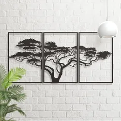 3pcs Black Metal Wall Art Decor Tree Of Life Metal Tree Wall Art Tree Sign Metal Wall Decoration Wall decoration, Wall Sticker