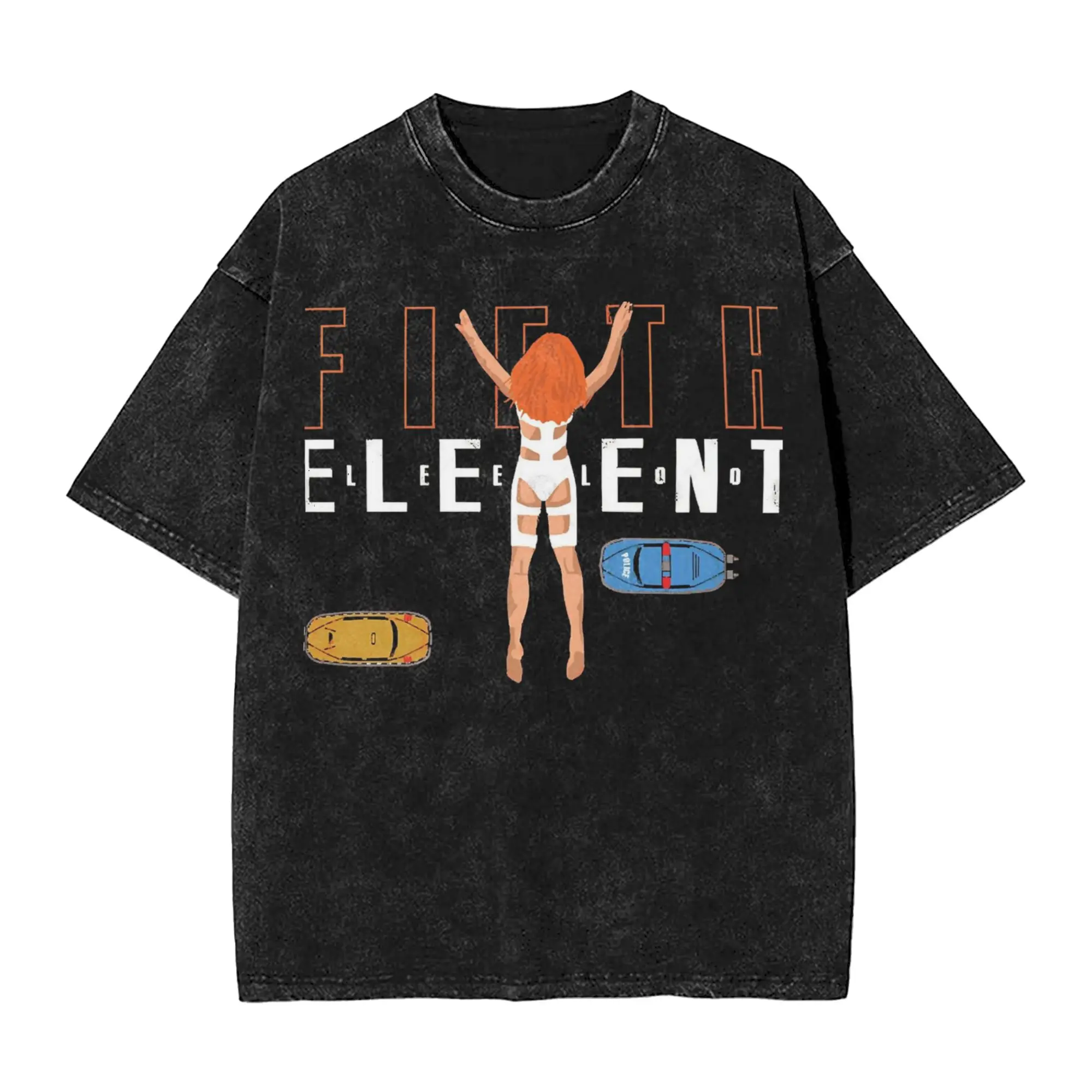 Harajuku Washed Shirt The Fifth Element Outfit Vintage T Shirt Oversize  Streetwear Short Sleeve Graphic Printed Tees