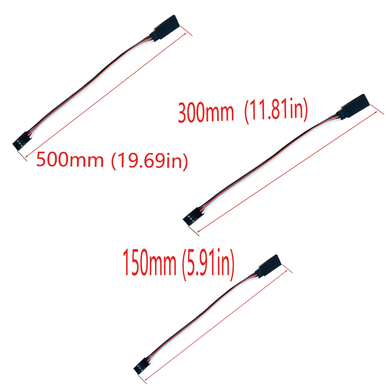 10Pcs 150/300/500mm 3 Pin Servo Extension Cable Cord Female to Male Wire Connector JR for RC Car Airplanes Helicopter