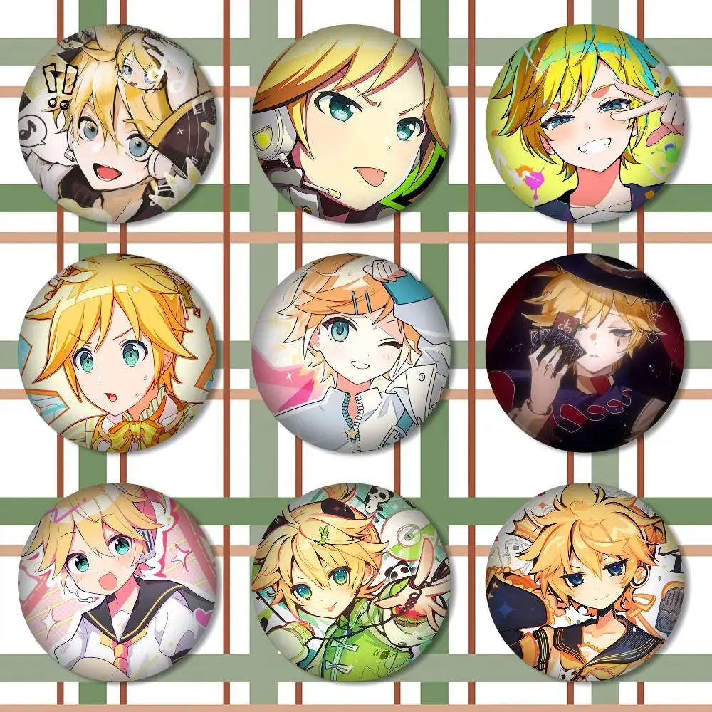 K-kagamine-E Len Runde Snap-in-Broschen Rockband-Anstecknadeln Abzeichen Fankollektion Accessoires Schmuck Handgemachte Geschenke