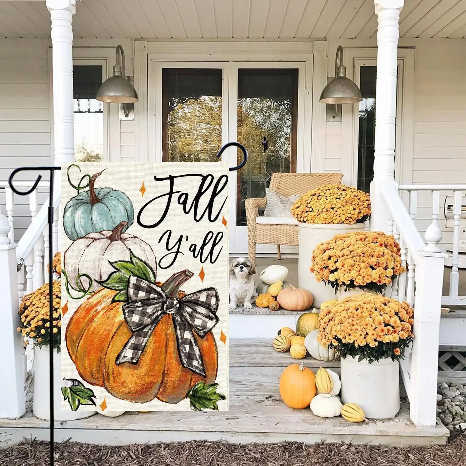 Baccessor Fall Pumpkin Garden Flag 12.5x18 Inch Double Sided Autumn Harvest Decor Weatherproof Thanksgiving Vertical Yard Ba SSL