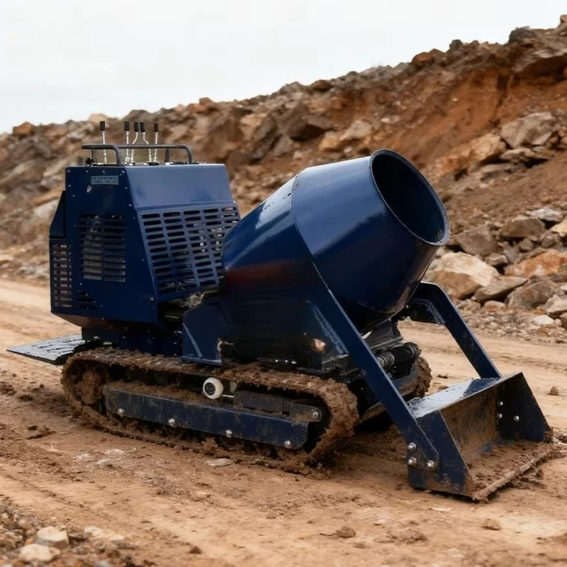 

Горячая распродажа: Малый портативный мобильный бетоносмеситель на гусеничном ходу, 300 л, электрический, мини-миксер для цемента