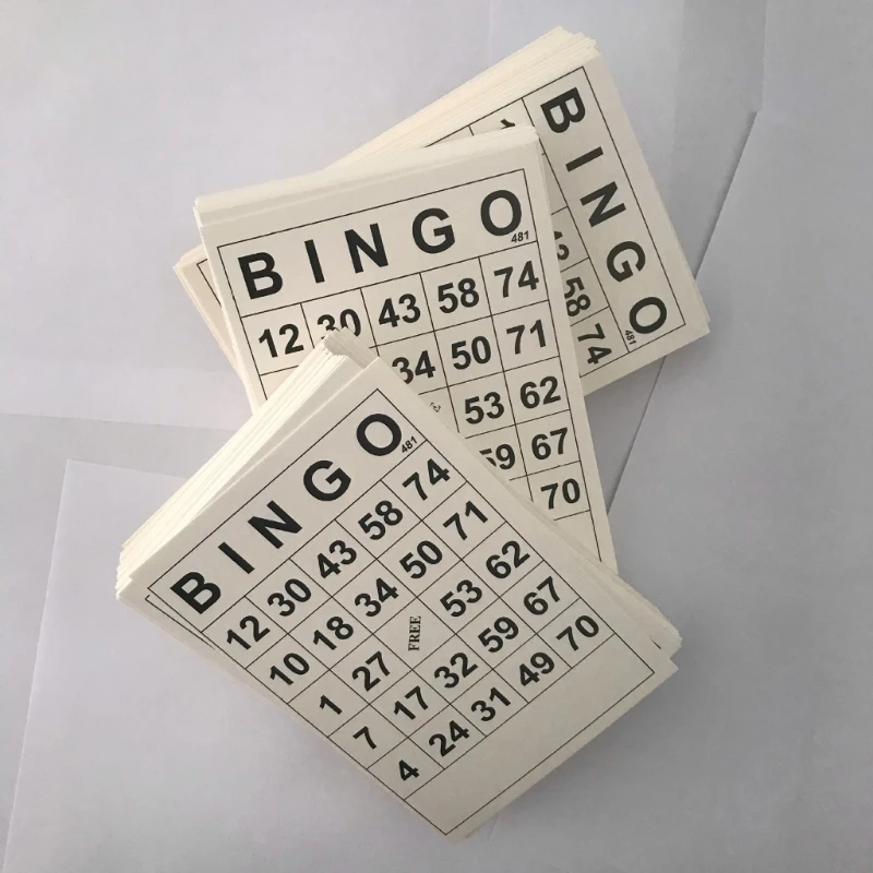 Kartu Game Bingos 60 Pcs, kartu permainan meja pesta sekali pakai dengan nomor unik non-berulang