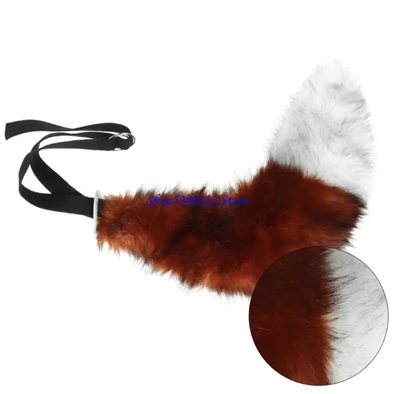 

634C Animal Ears Headband and Tail Set Soft Polyester Cosplay Headpiece Hair Decors for Long Duration Role Play Cosplay Event