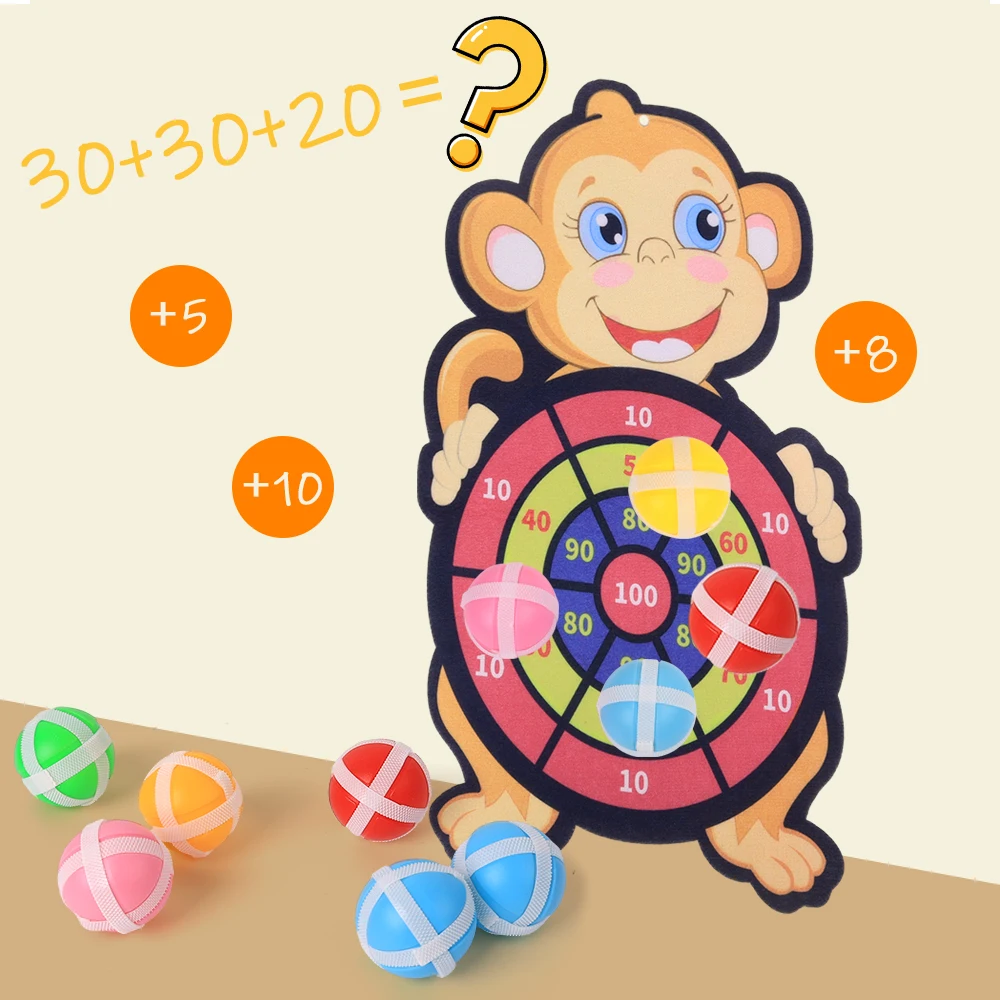 Kids Sticky Ball Target Dartboard Set Cartoon Ball Toys Sucker Indoor Throwing Sports Parent-child Interactive Puzzle Game Toys