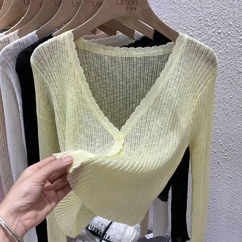 

Summer Ice Silk Women's Cardigan Breathable Long Sleeves Coat Beach Cool Sun Protection Clothing Air-Conditioning Shirt