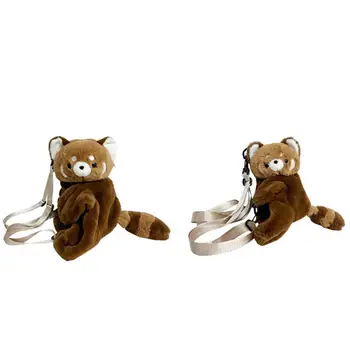 ตุ๊กตาแพนด้าตุ๊กตากระเป๋าเป้สะพายหลังสายคล้องไหล่ปรับได้ผู้หญิงใหม่กระเป๋าสะพายกระเป๋าถือสําหรับปาร์ตี้ Street กลางแจ้งผู้ใหญ่