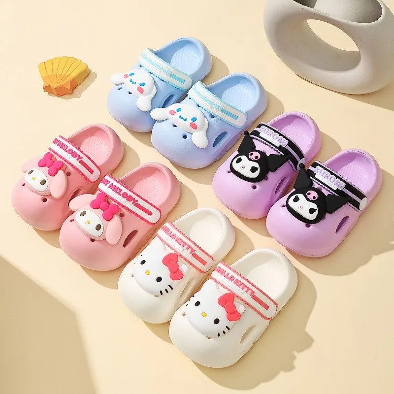 

Sanrio Kuromi Cute Cartoon Animal Baby Sandals 2026 New Toddler First Walkers Lightweight Non-Slip Indoor Outdoor Slippers