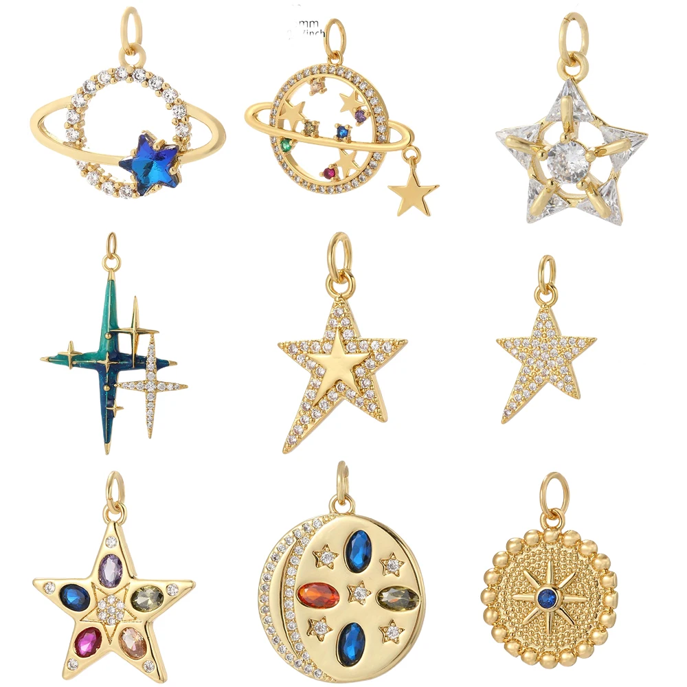 Bohemia Star Sun for Jewelry Making Supplies Gold Color Planet Dijes Diy Earrings Bracelet Necklace Accessories Designer Amulet