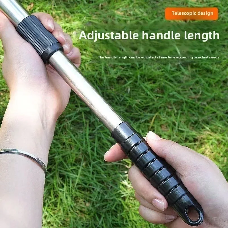 Telescopic Wire Rake with Aviation Aluminum Handle Grass Rake Weeding Tool Garden Lawn Beach Yard Cleaning Supplies