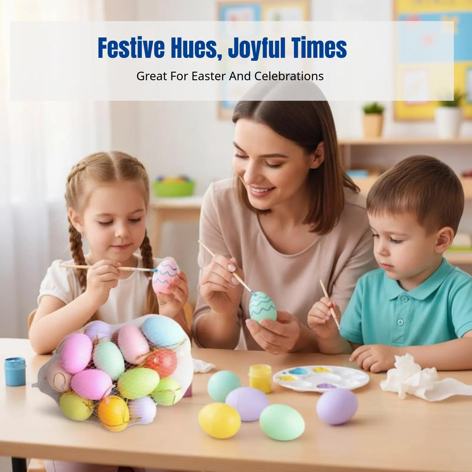

DIY Easter Craft Eggs, Hand-Painted Coloring Eggs, Children's Art Toy, Kindergarten Handmade Activity, Holiday Decor