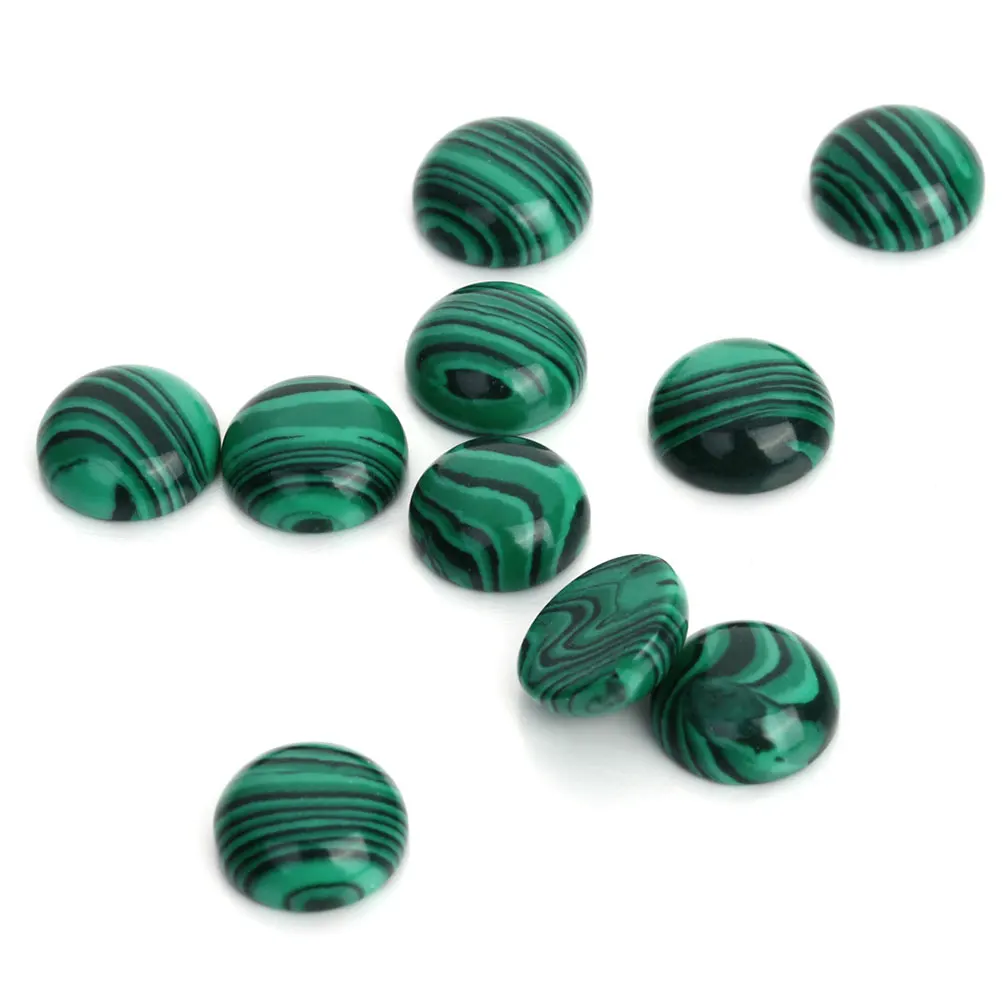 

20 Pcs Ring Face Gemstone Glass Flat Stones 6mm Malachite Cabochons Gemstone Glass Jewelry Craft Supplies Home Decor
