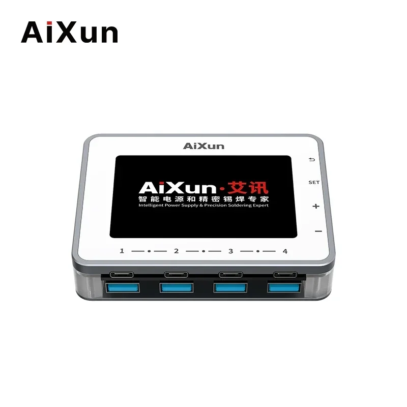 AIXUN PF26 Smart USB Digital Display Lightning QC 3.0 260W For iPhone Samsung Huawei Xiao VIVO OPPO Tablets Fast Charging