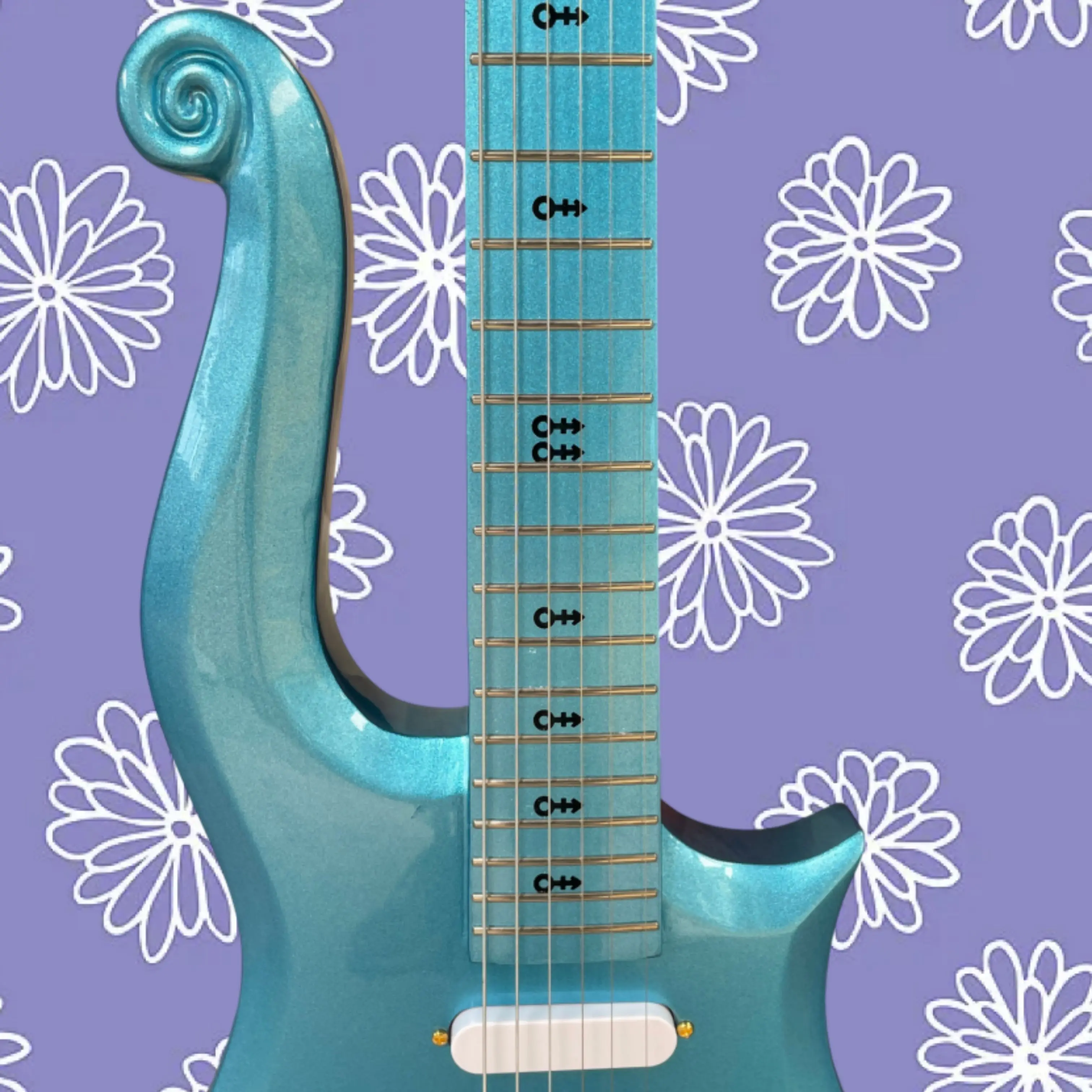 Lake Blue Sparkle Electric Guitar,Ornate Scroll Headstock,Gold Hardware Guitars,Artistic Instrument for Play Collection Guitarra
