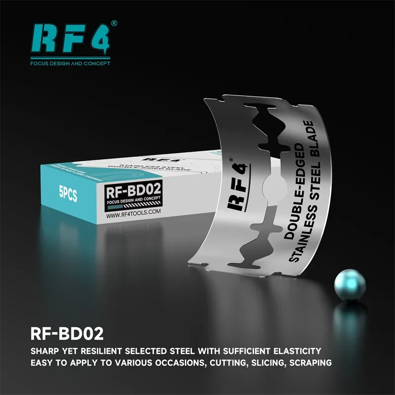 

RF4 RF-BD02 Lightweight 0.1mm Sharp Double-edged Razor Blade Set For Mobile Phone Tablet High Toughness Steel Knife