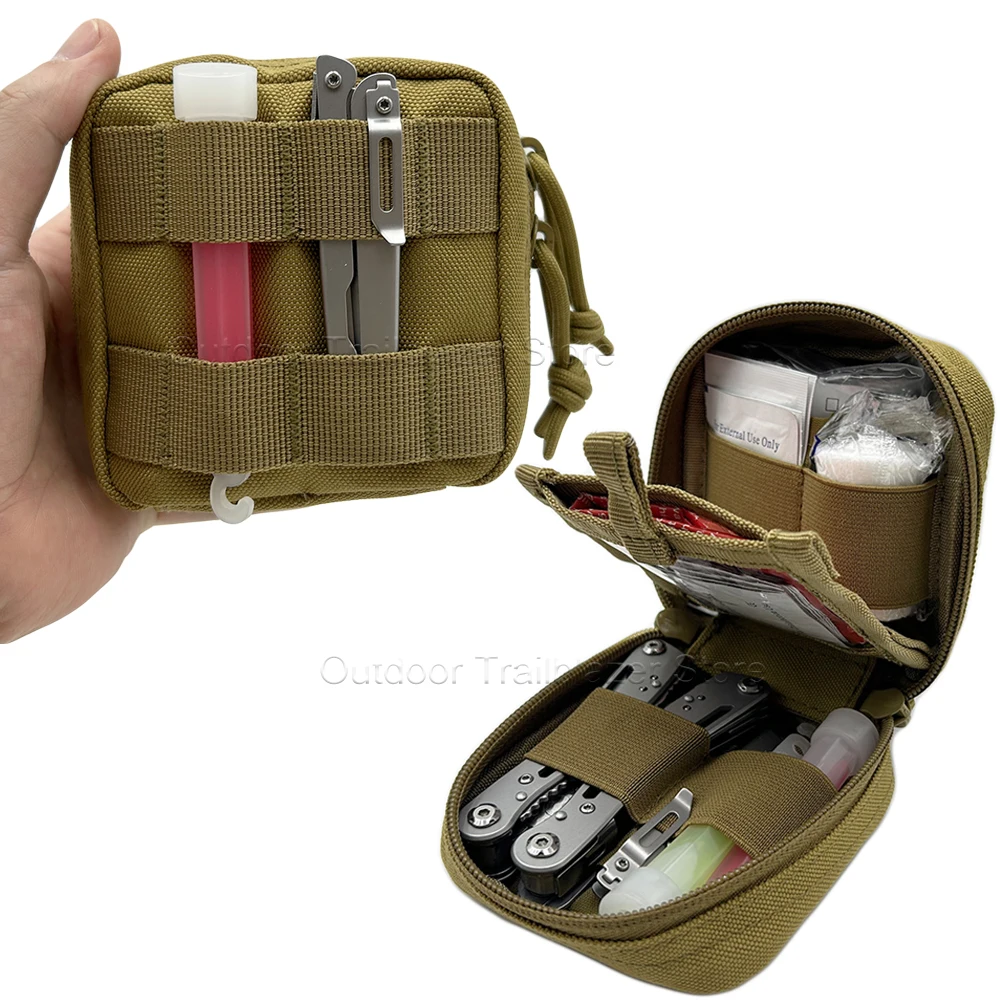 

2026 New Tactical Pouch Micro Utility MOLLE Pouch Removable Clear ID Pocket Mini Knife Compass Flashlight Card Storage Bag Belt